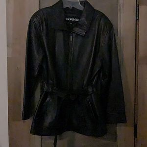 Kenneth Cole Reaction Black Leather Jacket